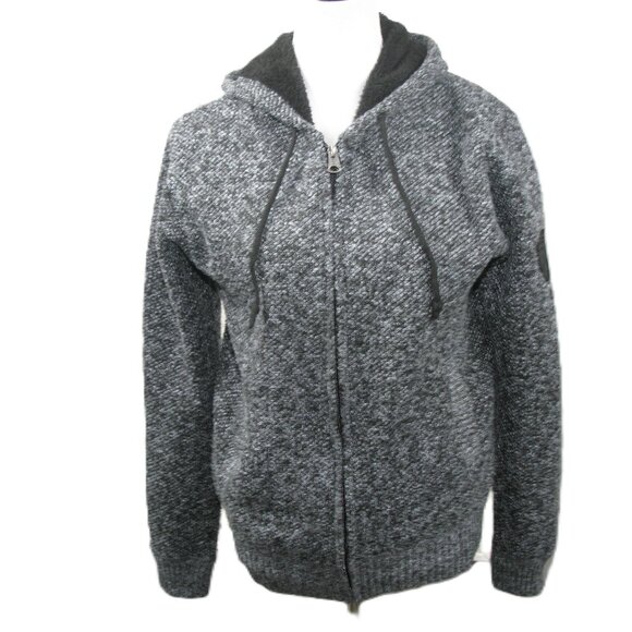 Buffalo David Bitton Black/White Speckled Zip Front Lined Sweater Jacket Size SM - Picture 1 of 7